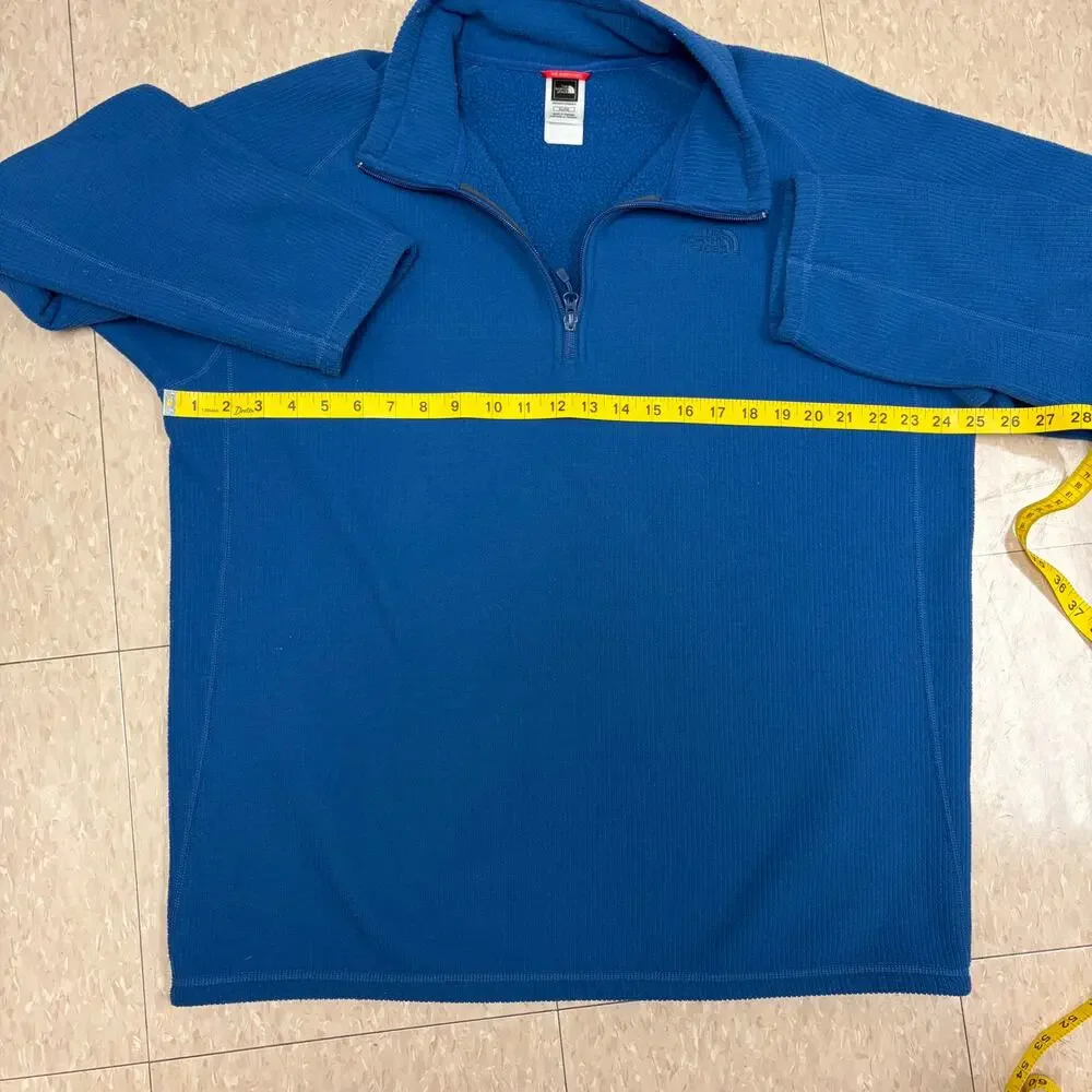 The North Face Blue 1/4 Zip Grid Fleece Pullover Gorpcore Cabincore Camping XL